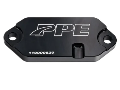 2001-2025 GM 6.6L Duramax Coolant Block-Off Plate - Billet Aluminum - Black