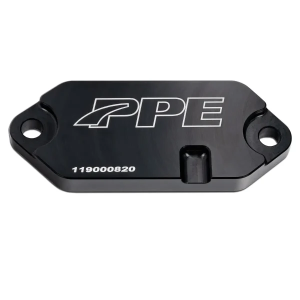 2001-2025 GM 6.6L Duramax Coolant Block-Off Plate - Billet Aluminum - Black