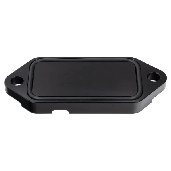 2001-2025 GM 6.6L Duramax Coolant Block-Off Plate - Billet Aluminum - Black - Image 2